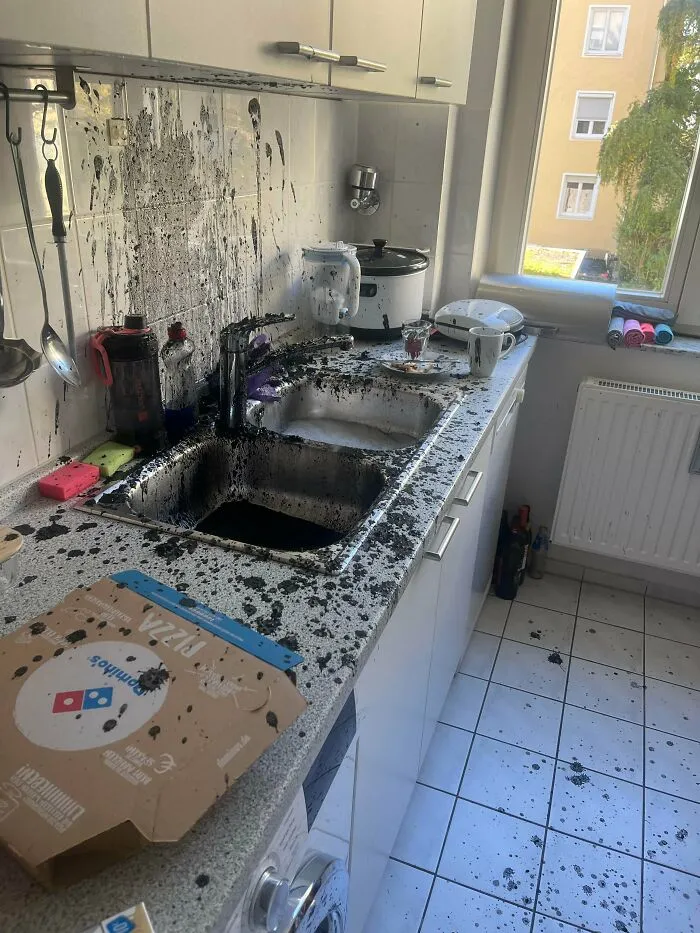 Sink Drain Exploded The Exact Day After I Got The Apartment Professionally Cleaned. Oh Well