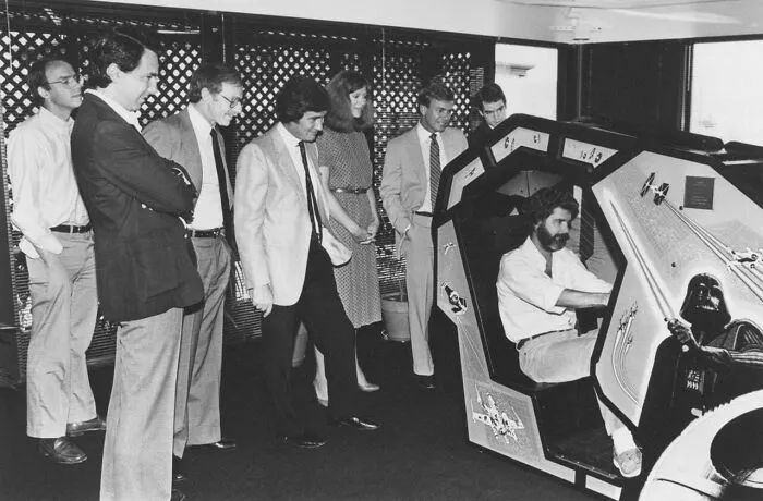 George Lucas Tries His Hand At The Star Wars Arcade Game (1983)
