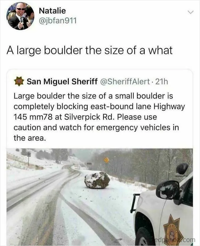 A Large Boulder The Size Of A Small Boulder