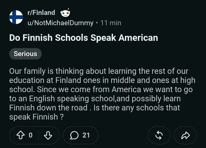 Do Finnish Schools Speak American?