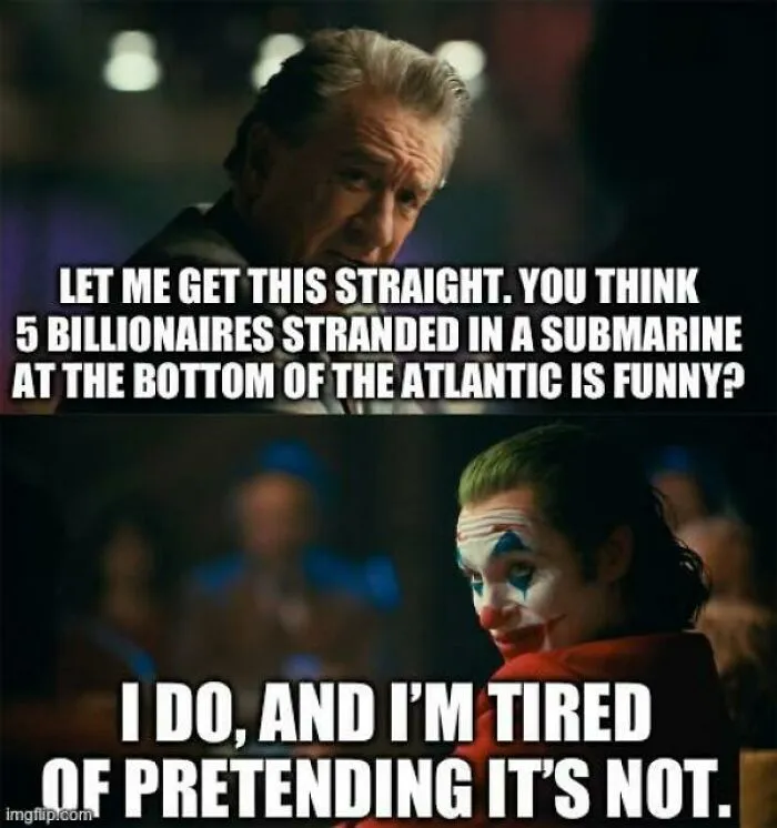 A meme with Robert De Niro and Joker discussing stranded billionaires, symbolizing Eat The Rich sentiment.