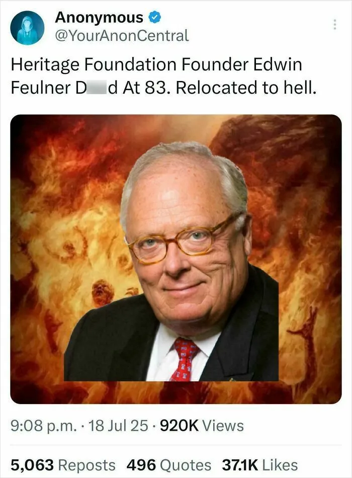 A social media post shows a man in glasses with a fiery background, illustrating an 'Eat The Rich' moment.