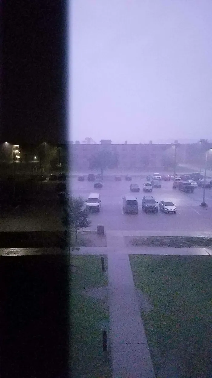 Foto en el momento justo que cayó un rayo