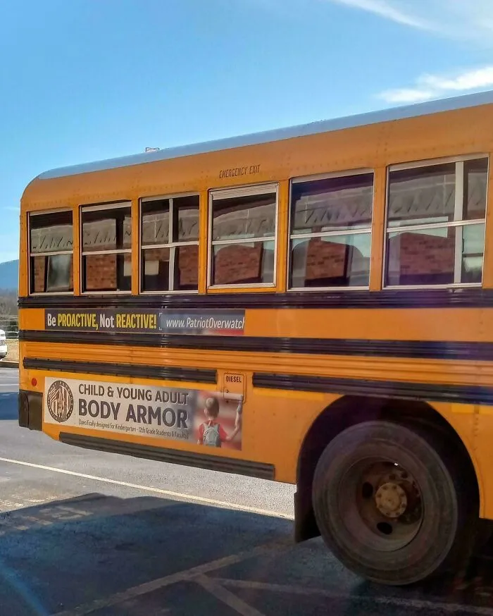 School Bus Advertisement For Body Armor