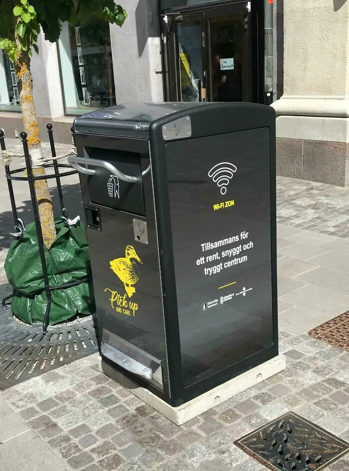 In Sweden We Have Trash Cans With WiFi To Attract People To Throw Some Trash