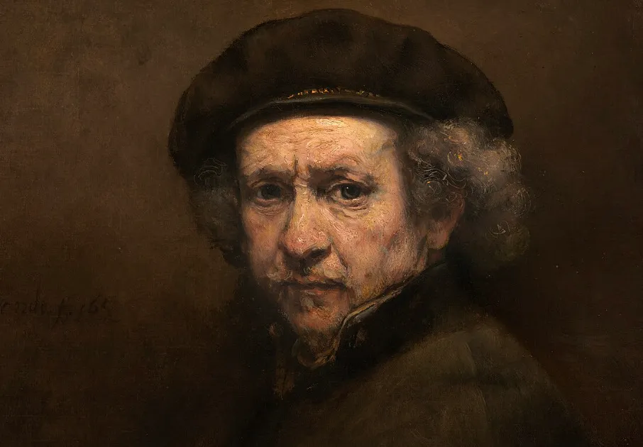 Self-portrait of Rembrandt, an artist in a quiz about composers, asking to choose the odd one out.
