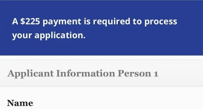 225 Dollars For Just A Non Refundable Application Fee