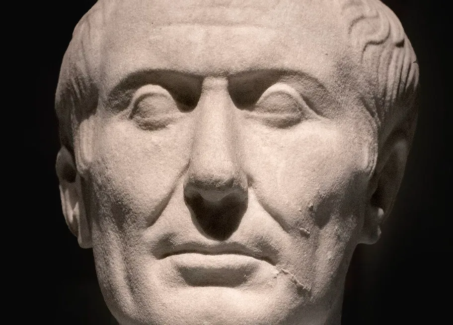 A marble bust of Julius Caesar, an excellent subject for an odd one out quiz on historical eras.