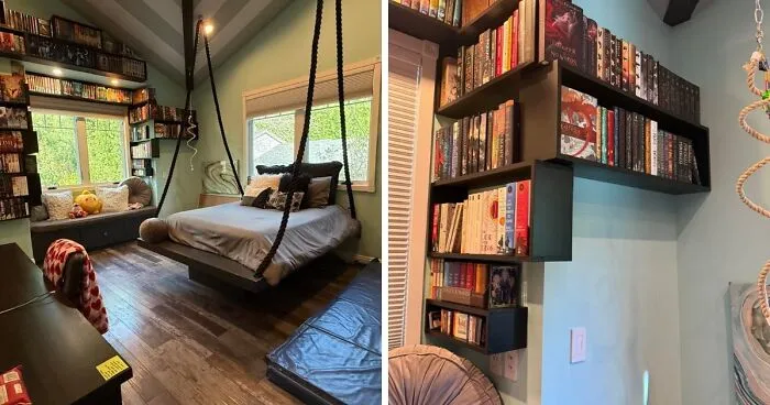 My Bedroom (And Closeup Of Fully Custom Shelf I Built With My Dad!)