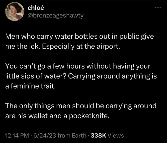 Carrying Anything Is A Feminine Trait?