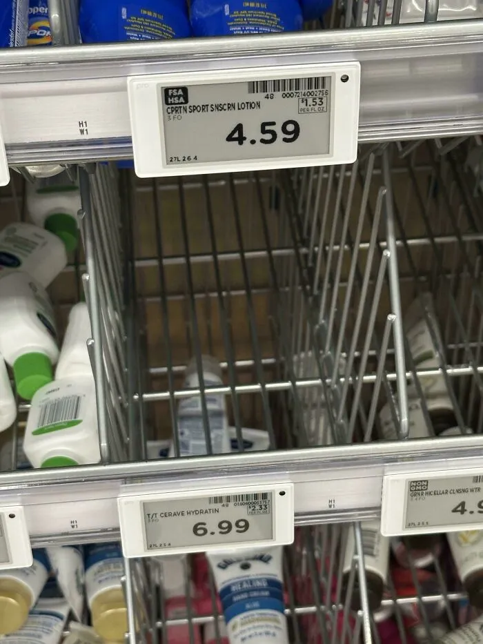Empty shelves in a store, reflecting the dystopian nightmare of scarcity within the American dream.