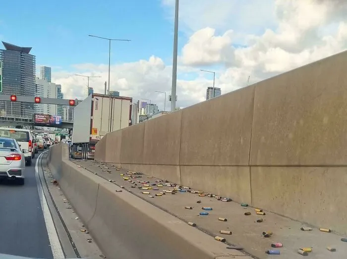 The "Vapes Wall" Section Of Highway Leading Into Melbourne
