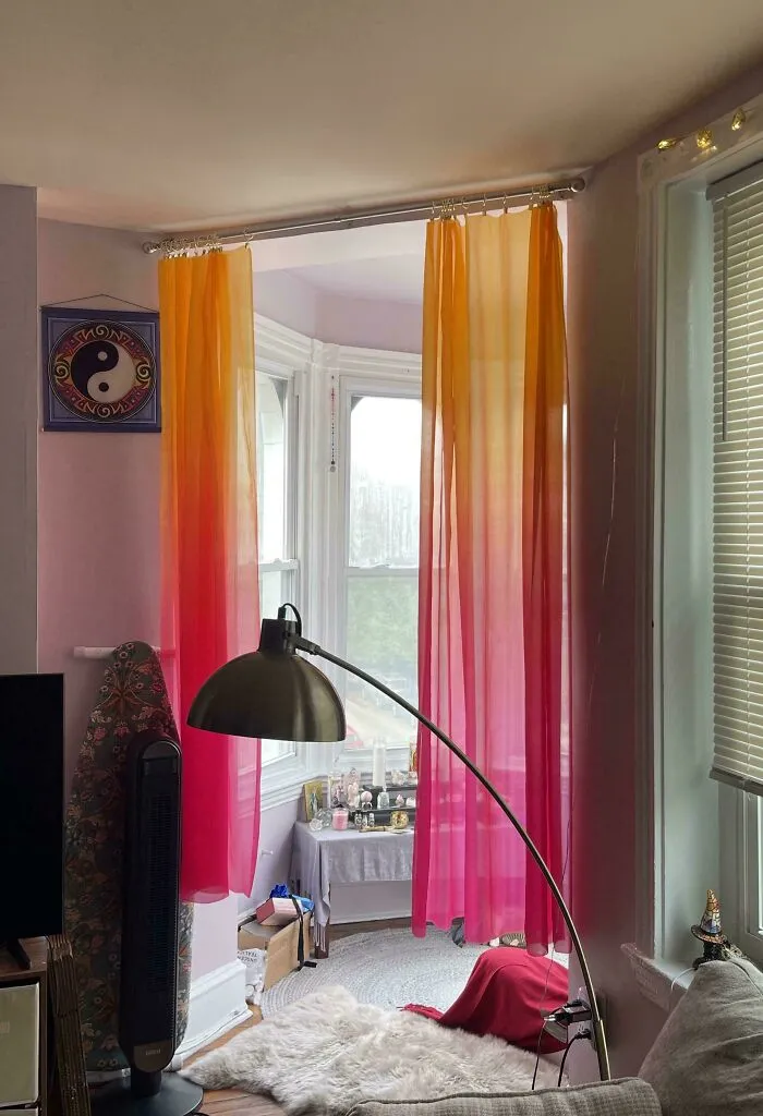 Hand Dyed Some Silk Curtains For My New Apartment :)