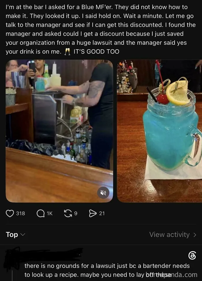 Saved The Bar From A Lawsuit