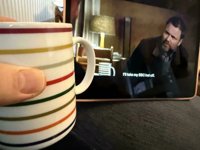 Character In The Show I Was Watching Had The Same Mug I Was Drinking Out Of