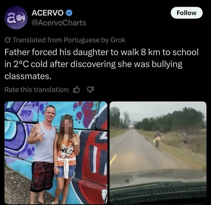 Morality Of Forcing Your Daughter To Walk To School Under Blizzard Conditions Because She Was Bullying Classmates