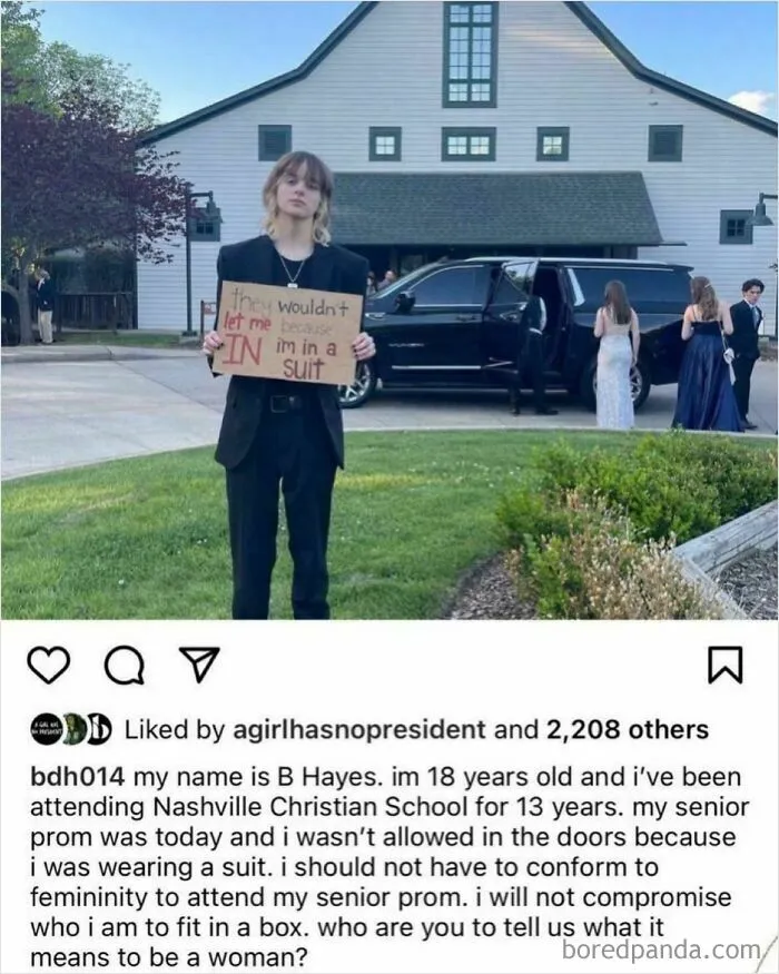 Nashville, Tennessee Christian School Refused To Allow A Female Student To Enter Prom Because She Was Wearing A Suit
