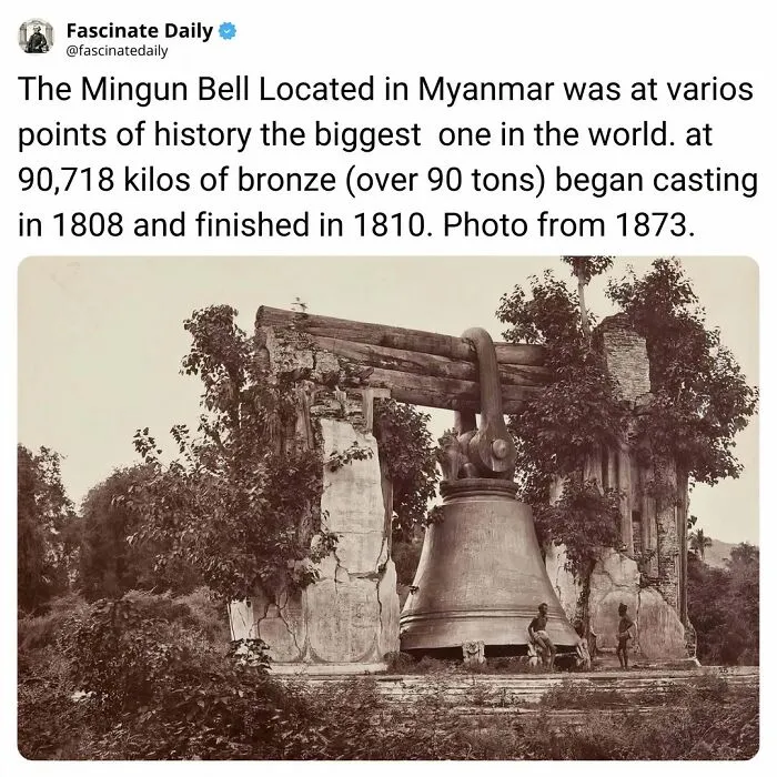 Mingun Bell in Myanmar, the world's largest bronze bell cast between 1808 and 1810