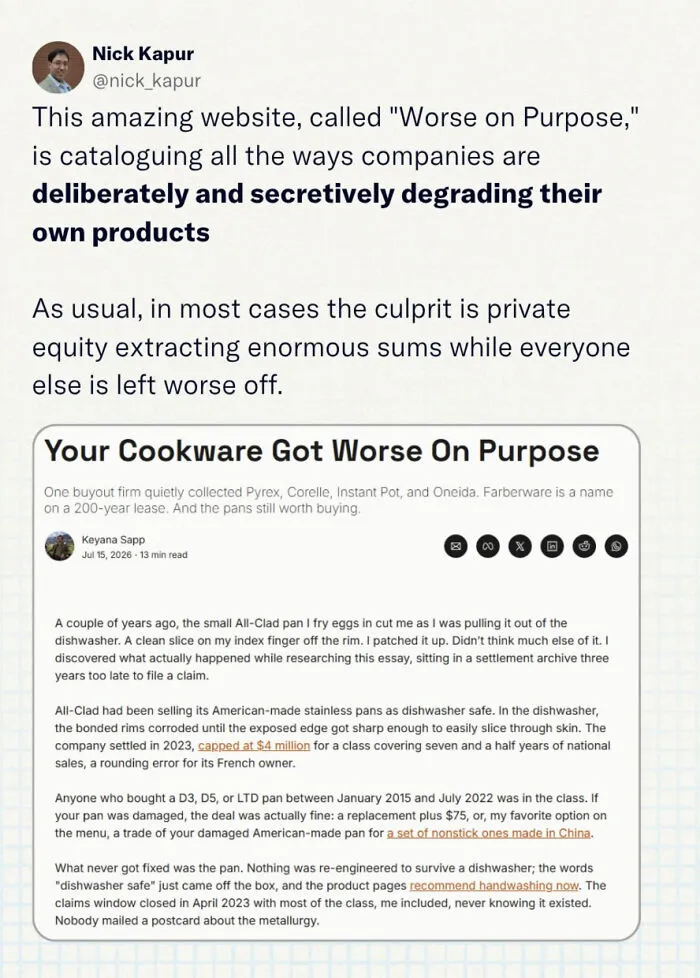 Enshittification And Corporate Greed Are Coming For Every Industry