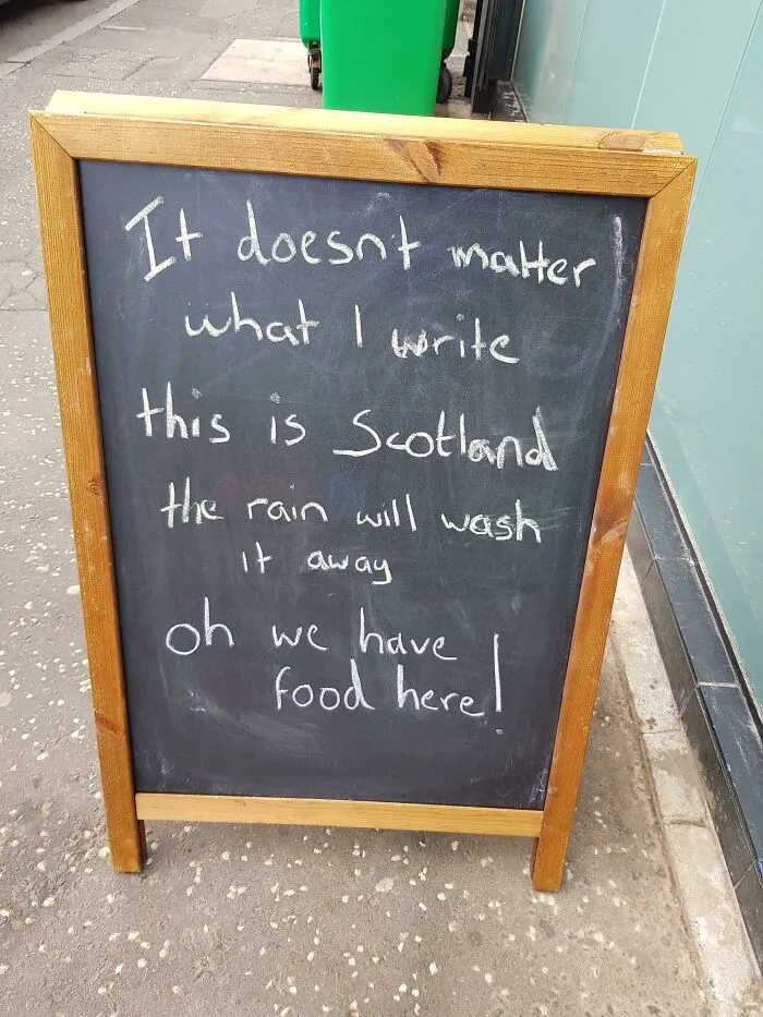 Haha Funny Sign Spotted Outside Some Mad Bistro On Uddingston Main Street