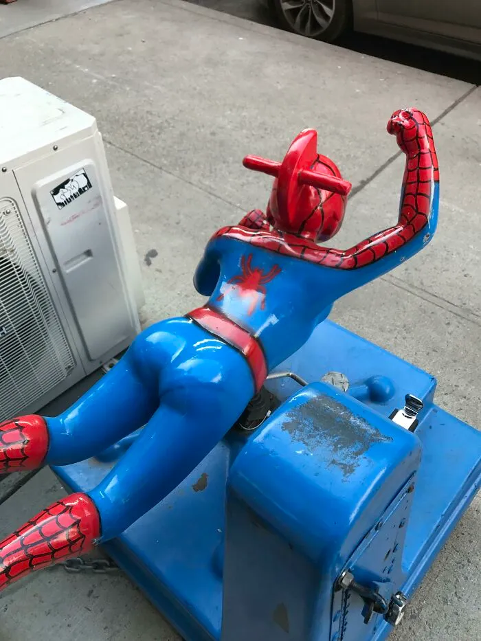 This Spiderman Children's Ride Has A Visible Panty Line
