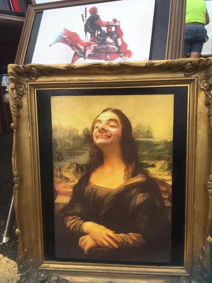 Mr Bean Mona Lisa Paint. Seen Yesterday At Hartville Flea Market In Ohio