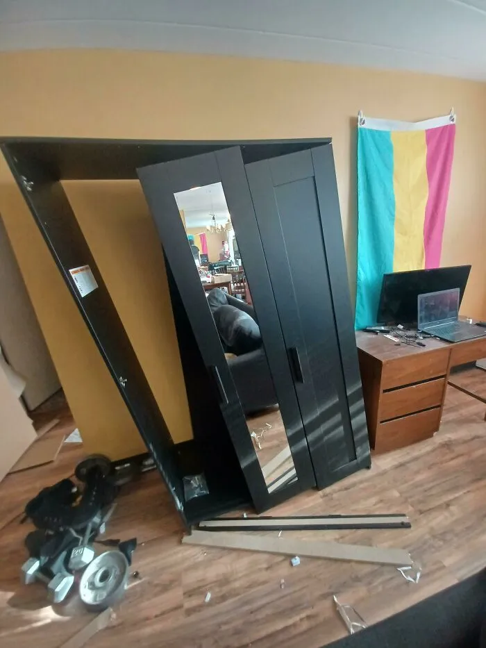 This Was The Work Of The Second Professional IKEA Furniture Assembler That We Hired Through Taskrabbit