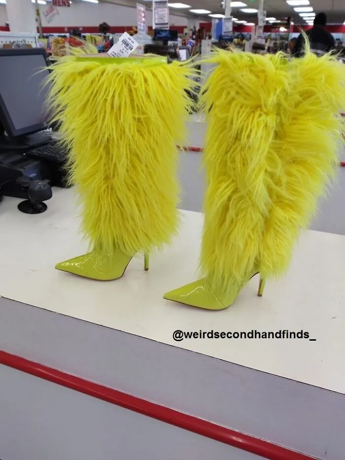 I Love Being A Manager At A Thrift Store. I Get To See Everything Before It Goes Out. These Big Bird Heels For Instance
