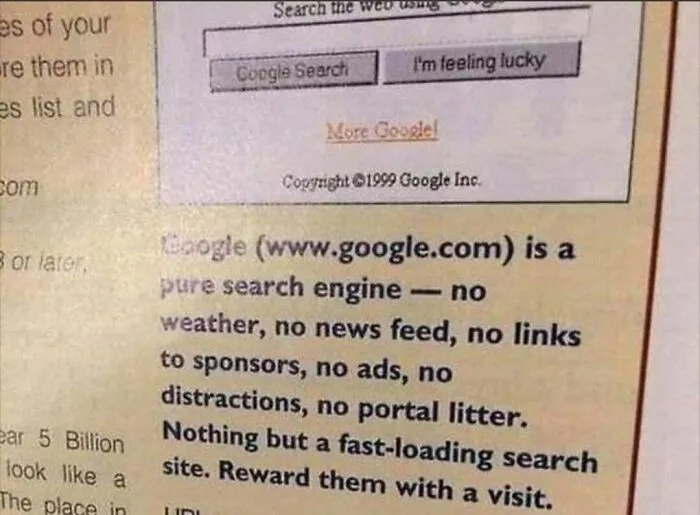 Google Ad From 1999