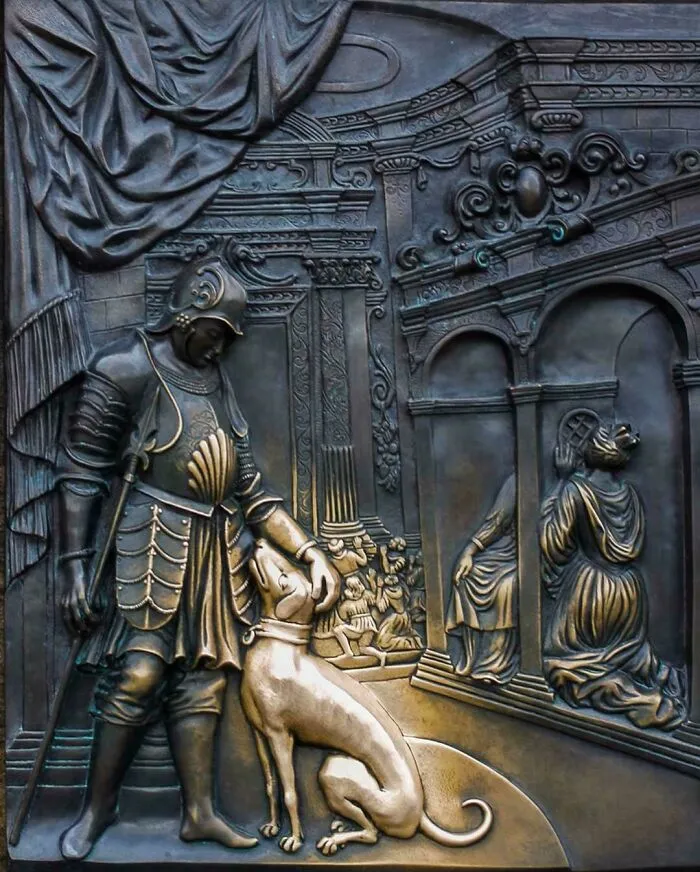 This Plaque In Prague Has Been Rubbed To A Shiny Gold Because, For Centuries, Passersby Have Touched The Dog For Good Luck And To Reassure Him That He's A Very Good Boy