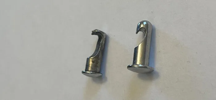 30+ Years Of Wear On The Rivet/Pin In My Nail-Clipper, Compared To The Replacement