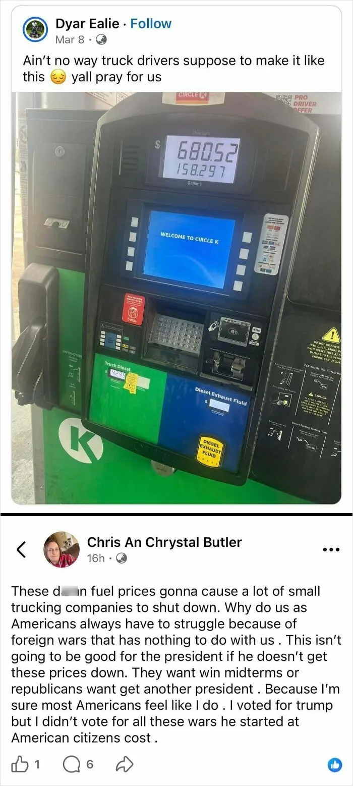 Maga Truck Driver Struggles To Pay For Gas