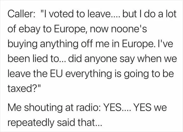 Who’d Have Thought Brexit Would Mean Less Trade With The UK?