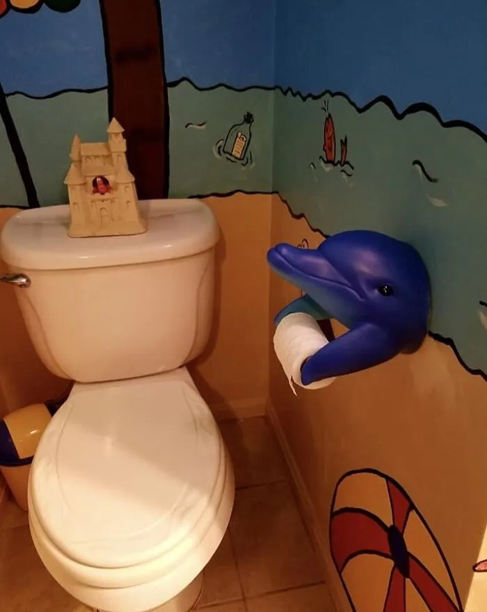 My "Flipper"Tp Holder. Perfect Addition To My Basement Bathroom. Found At Savers In RI $5.99