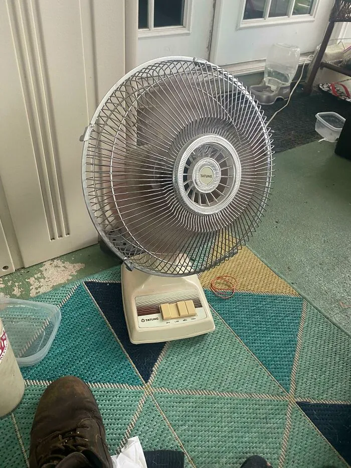 My Dad Brought Home An Early ‘80s Fan From Work Today