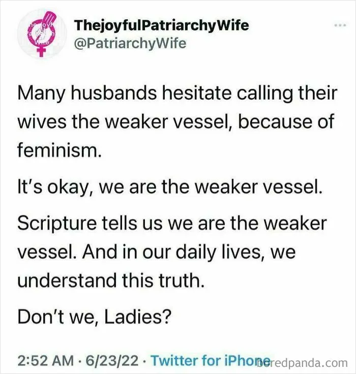 As A Woman, We’re The Weaker Sex