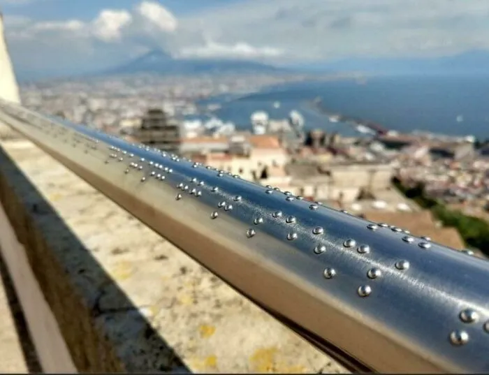 This Railing On Gazebo In Naples Has Braille Describing The View For Blind People. More Of This Please