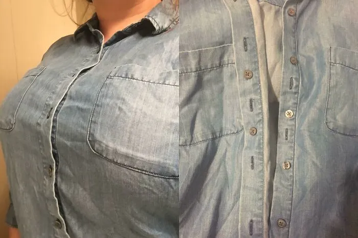 This Shirt Has Buttons On The Inside That Prevent The Dreaded Gap!