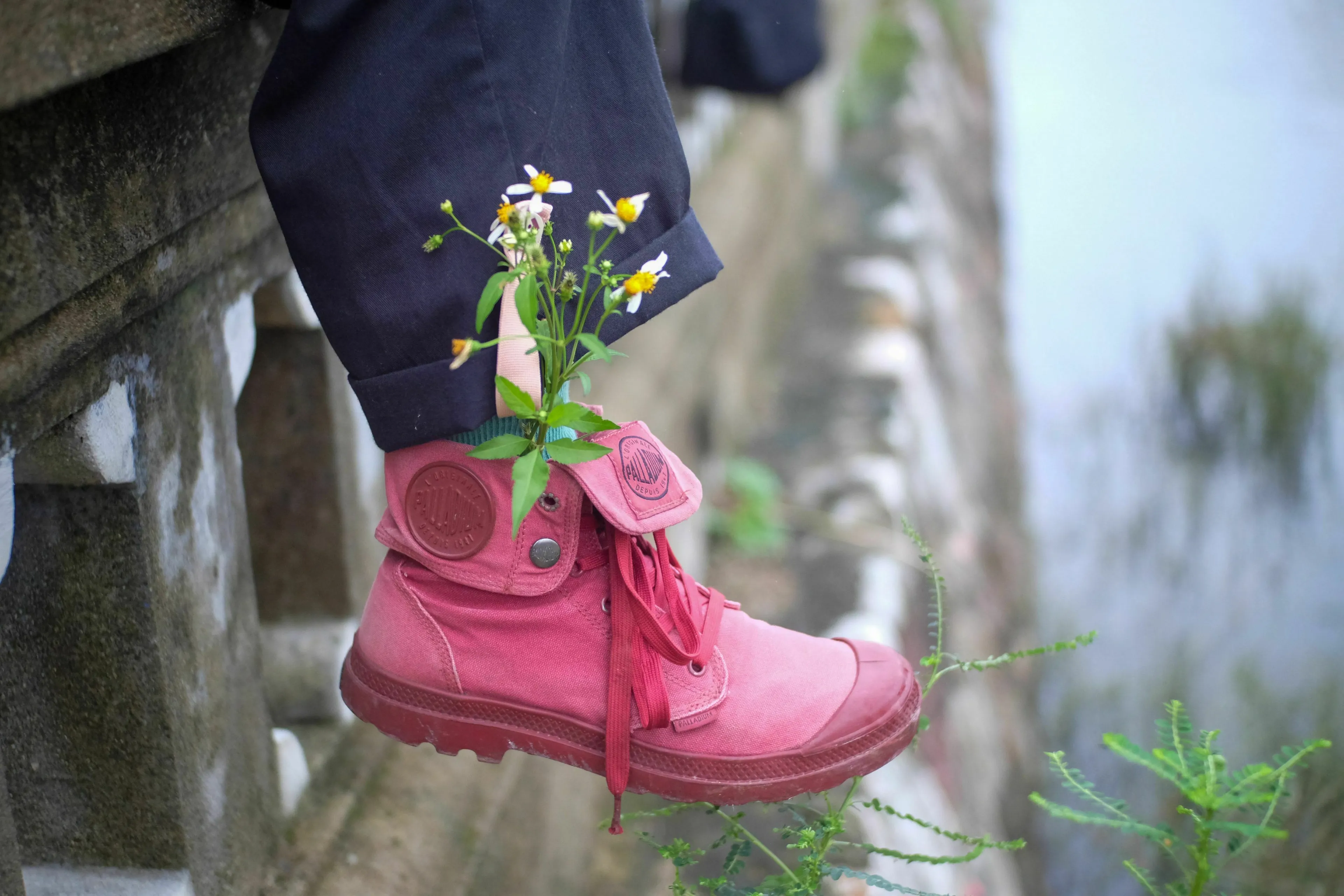 Part 3 General Geography Knowledge Quiz, a person wearing a pink boot-shaped shoe with flowers tucked into the cuff.
