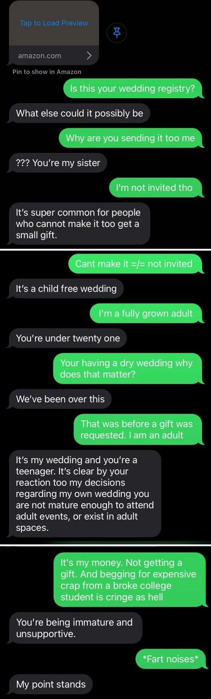 My Older Half-Sister Doesn’t Invite Me Too Her Childfree Wedding As I Am Nineteen, Expects A Gift