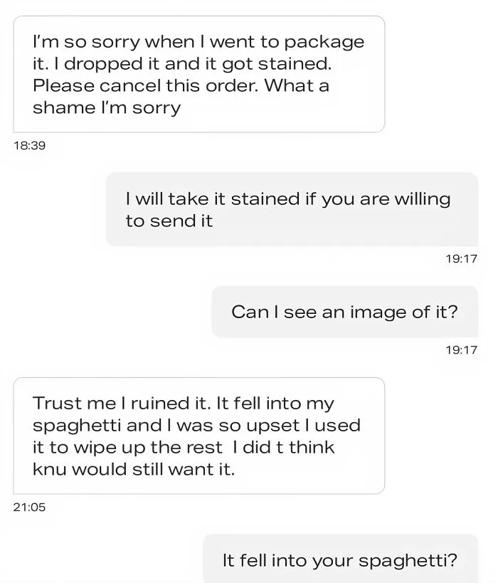 Dropped The Shirt I Bought In Spaghetti Apparently