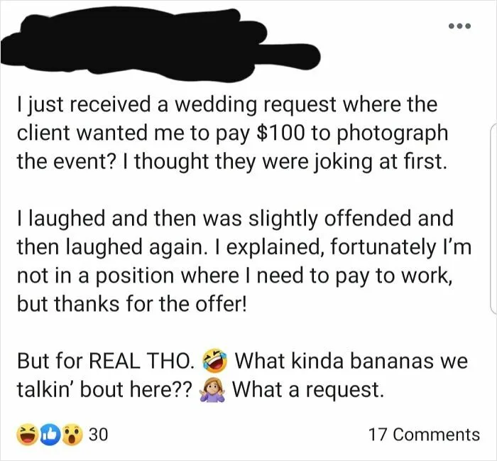 "Fortunately I'm Not In A Position Where I Need To Pay To Work"