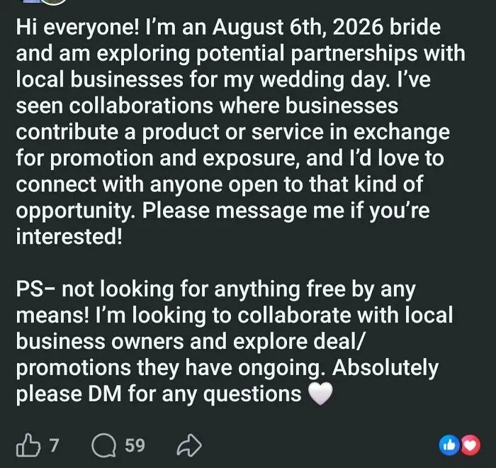 Bride Wants To Help "Increase" Vendors Roi