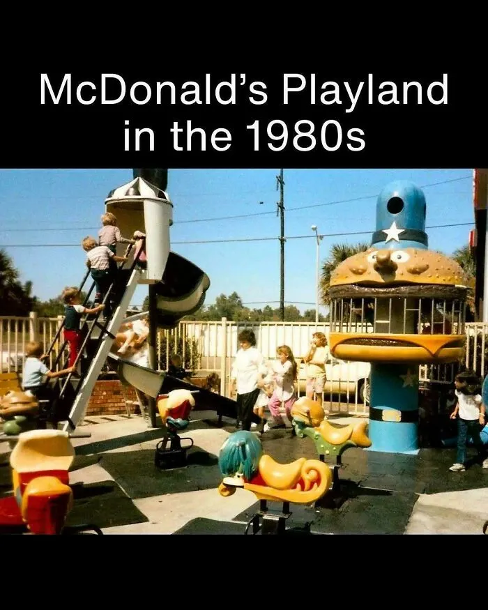 McDonalds Playland playground with kids from the 1980s Gen X childhood memories