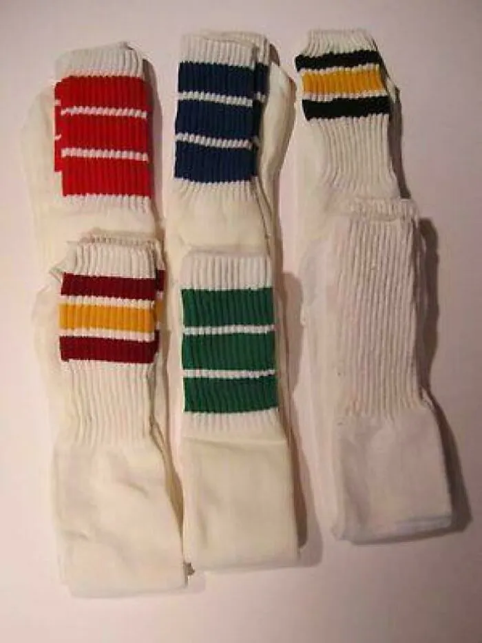 Vintage striped tube socks popular in Gen X childhood fashion
