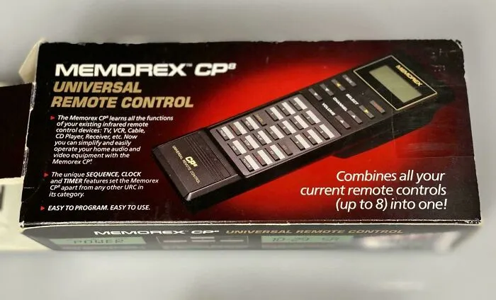 Memorex CP universal remote control vintage packaging nostalgic tech