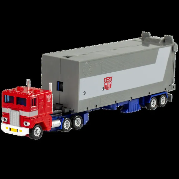 Classic red and grey Optimus Prime toy truck from nostalgic childhood