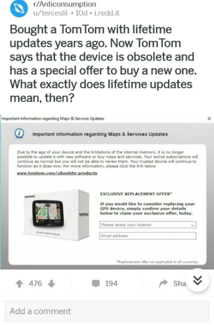 Gps With "Lifetime" Updates