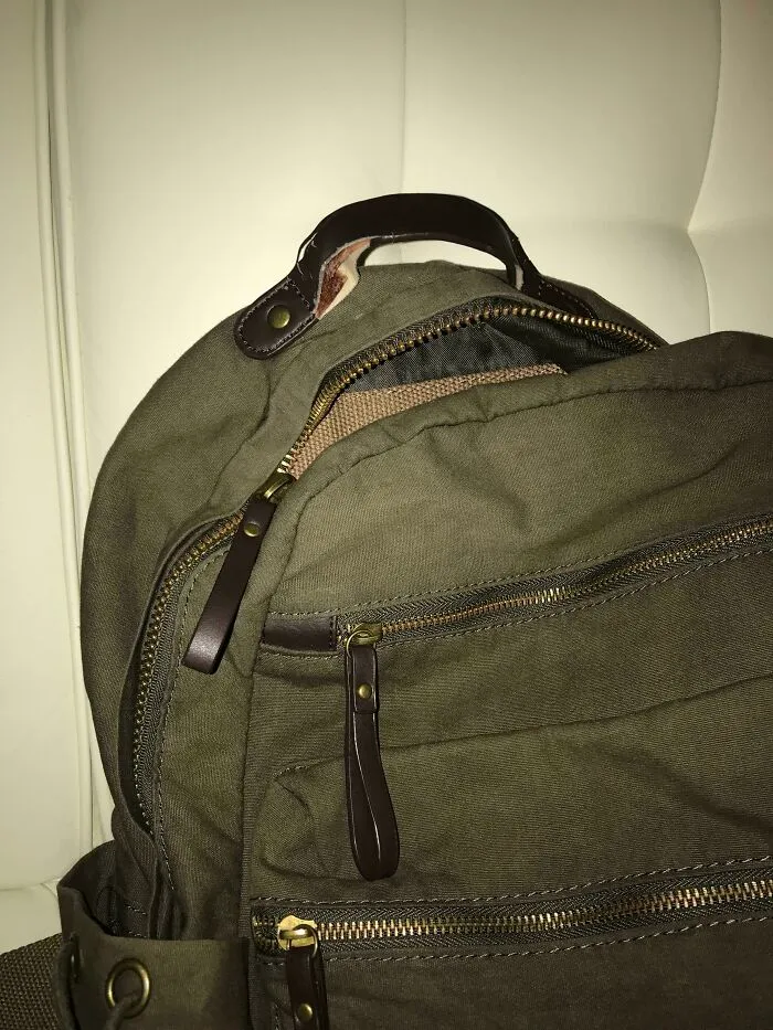 This Gh Bass Backpack After 3 Months Of Subway Commuting. Top Handle Has Completely Come Apart