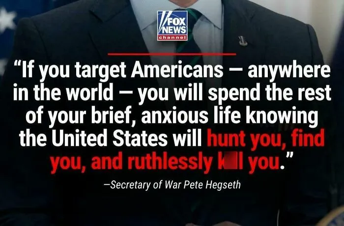 Fox News quote on hunting Americans showing tough guy resolve